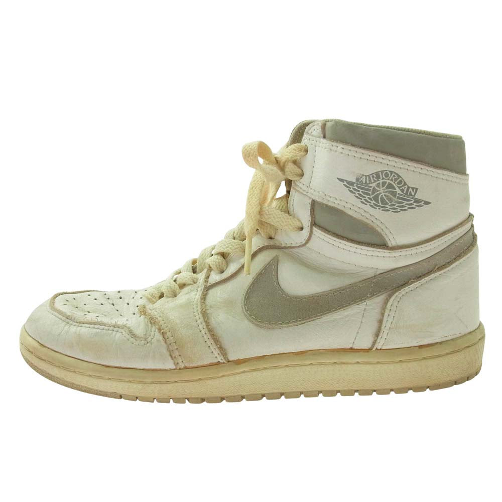 NIKE AIR JORDAN ナイキ ジョーダン 850507-TY1 観賞用 85年製 AIR JORDAN 1 AJ1 エアジョーダン ハイ スニーカー ナチュラル ホワイト系 8.5【中古】