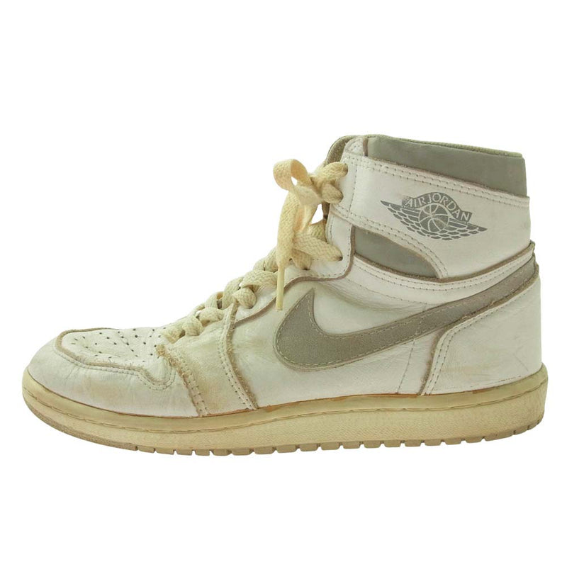 NIKE AIR JORDAN ナイキ ジョーダン 850507-TY1 観賞用 85年製 AIR JORDAN 1 AJ1 エアジョーダン ハイ スニーカー ナチュラル ホワイト系 8.5【中古】