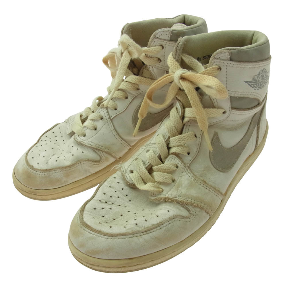 NIKE AIR JORDAN ナイキ ジョーダン 850507-TY1 観賞用 85年製 AIR JORDAN 1 AJ1 エアジョーダン ハイ スニーカー ナチュラル ホワイト系 8.5【中古】