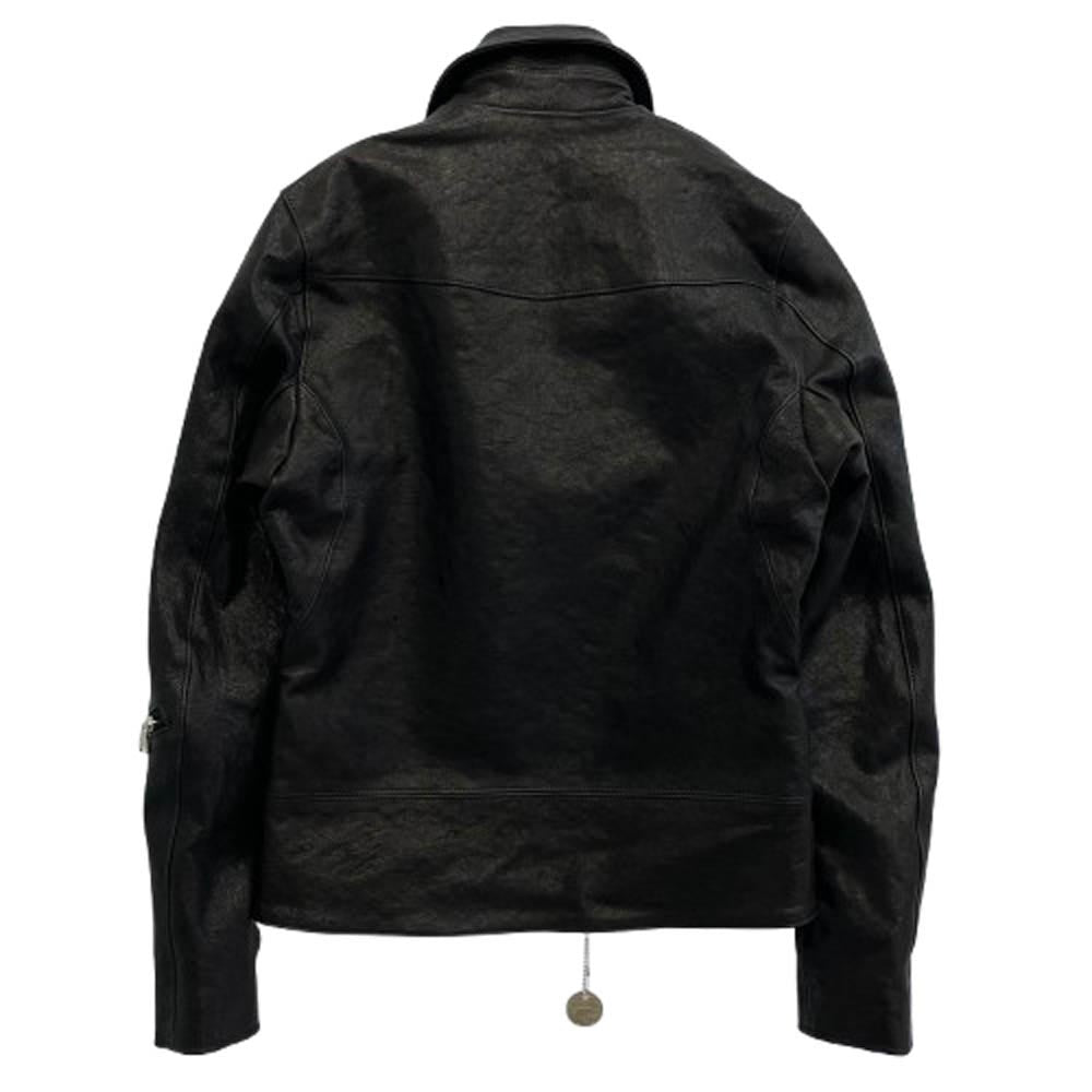STRUM ストラム フルタンニン ピット鞣し シュリンク ホースハイド LIST ダブル ライダース レザー ジャケット ブラック系 XS【極上美品】【中古】
