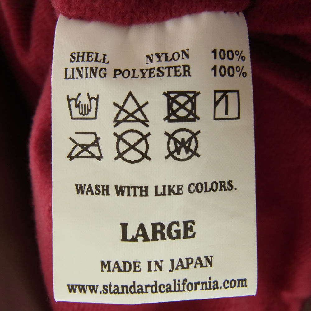 STANDARD CALIFORNIA スタンダードカリフォルニア santa cruz Coach Jacket サンタクルーズ コーチ ジャケット BURGUNDY L【美品】【中古】
