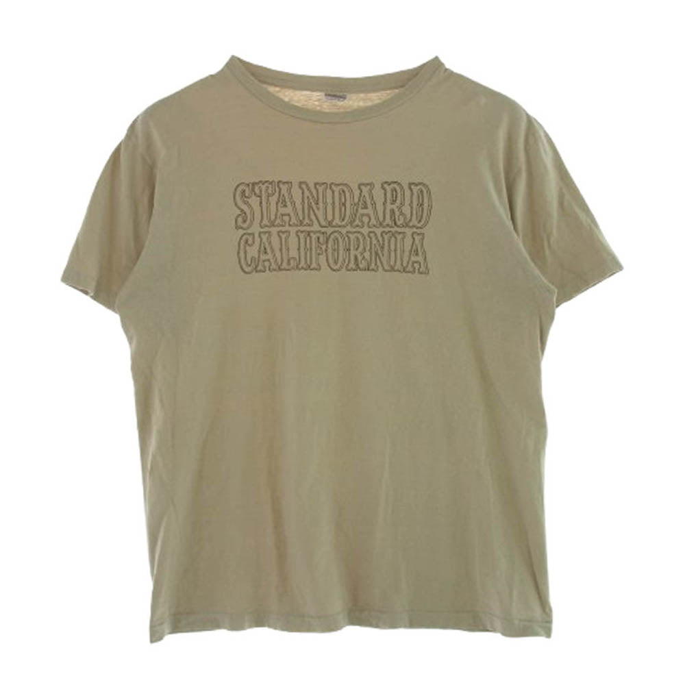 STANDARD CALIFORNIA スタンダードカリフォルニア ロゴ 半袖 Tシャツ ベージュ ベージュ系 XL【中古】
