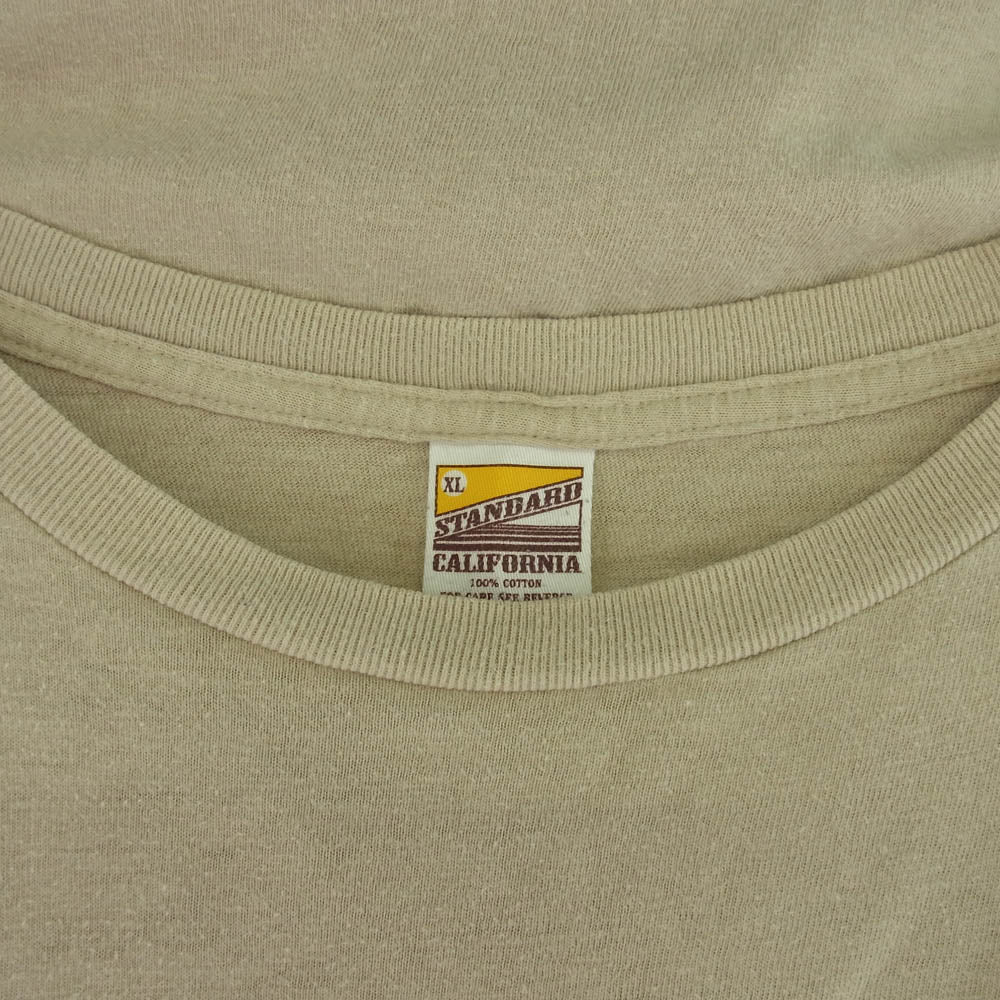 STANDARD CALIFORNIA スタンダードカリフォルニア ロゴ 半袖 Tシャツ ベージュ ベージュ系 XL【中古】