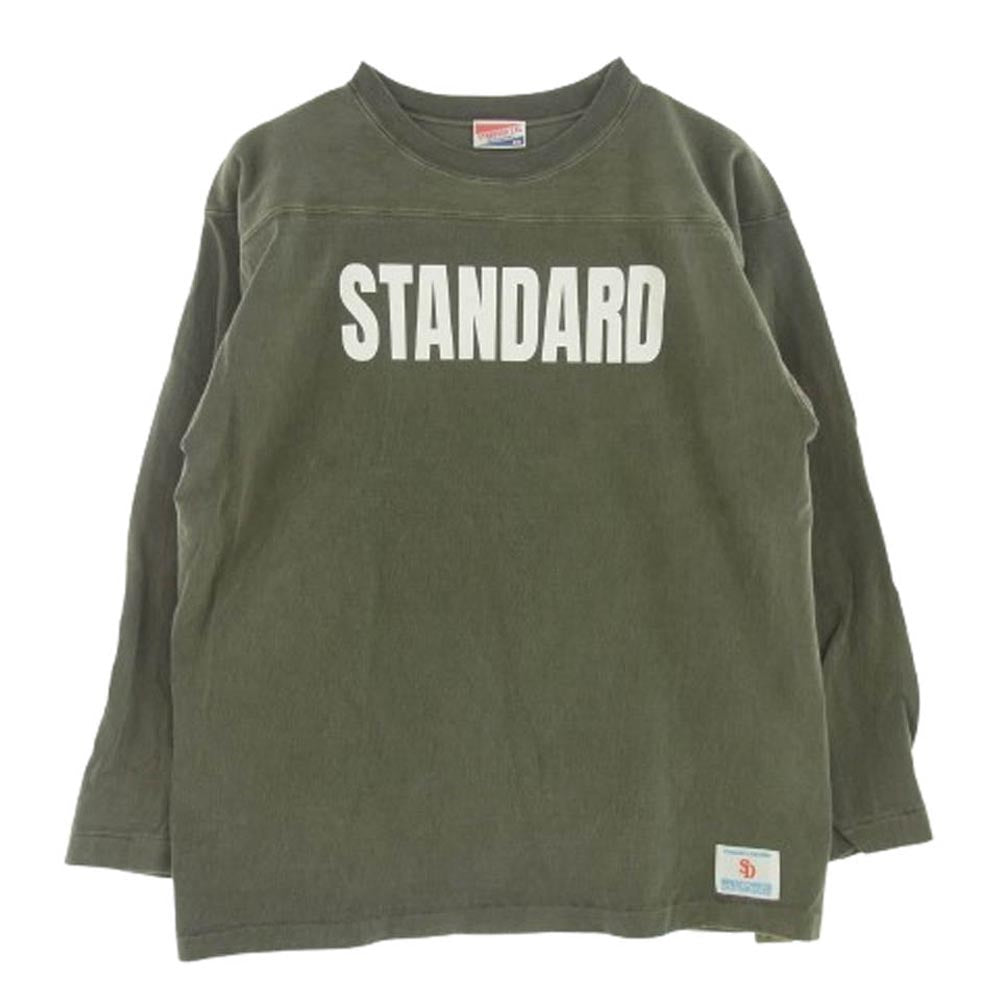 STANDARD CALIFORNIA スタンダードカリフォルニア STANDARD ロゴ 長袖 Tシャツ グリーン カーキ系 L【中古】