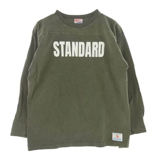 STANDARD CALIFORNIA スタンダードカリフォルニア STANDARD ロゴ 長袖 Tシャツ グリーン カーキ系 L【中古】
