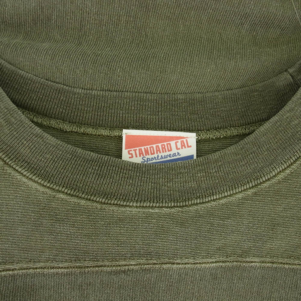 STANDARD CALIFORNIA スタンダードカリフォルニア STANDARD ロゴ 長袖 Tシャツ グリーン カーキ系 L【中古】