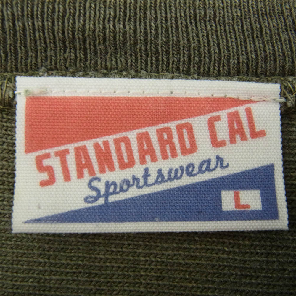STANDARD CALIFORNIA スタンダードカリフォルニア STANDARD ロゴ 長袖 Tシャツ グリーン カーキ系 L【中古】