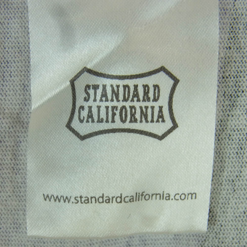 STANDARD CALIFORNIA スタンダードカリフォルニア ボーダー 胸元 ロゴ 半袖 Tシャツ パープル系 ダークグレー系 L【中古】