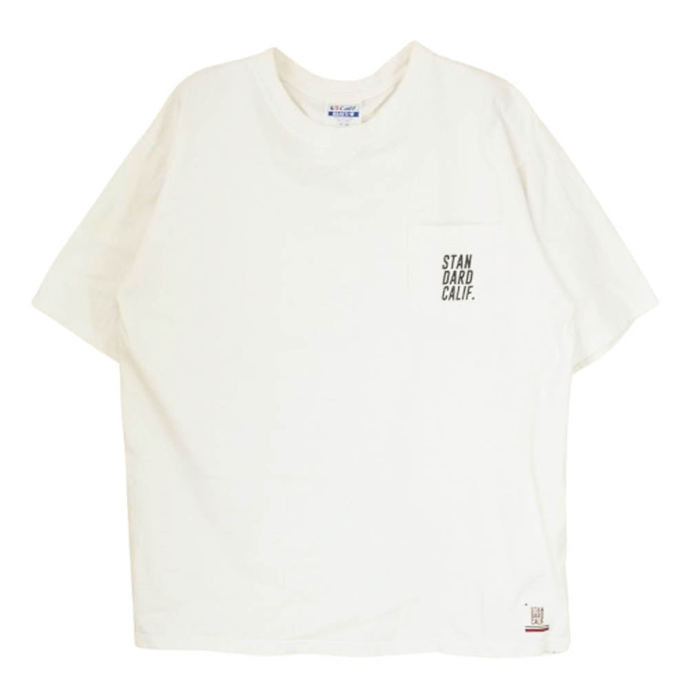 STANDARD CALIFORNIA スタンダードカリフォルニア STANDARD CALIF. ポケット ロゴ 半袖 Tシャツ ホワイト系 L【中古】