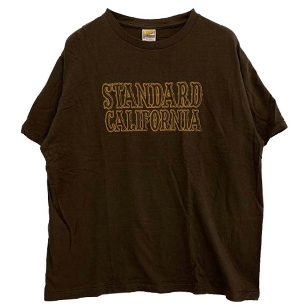 STANDARD CALIFORNIA スタンダードカリフォルニア STANDARD CALIFORNIA イエロー ロゴ 半袖 Tシャツ ブラウン ブラウン系 L【中古】