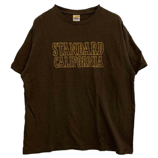 STANDARD CALIFORNIA スタンダードカリフォルニア STANDARD CALIFORNIA イエロー ロゴ 半袖 Tシャツ ブラウン ブラウン系 L【中古】