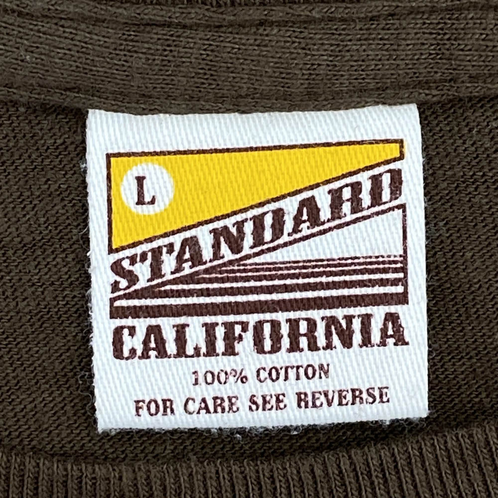 STANDARD CALIFORNIA スタンダードカリフォルニア STANDARD CALIFORNIA イエロー ロゴ 半袖 Tシャツ ブラウン ブラウン系 L【中古】