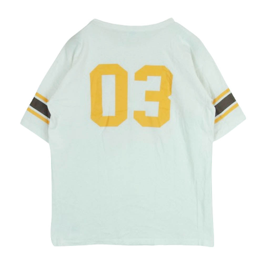 STANDARD CALIFORNIA スタンダードカリフォルニア C8-P316 03 ロゴ 半袖 Tシャツ コットン 中国製 ホワイト系 イエロー系 M【中古】