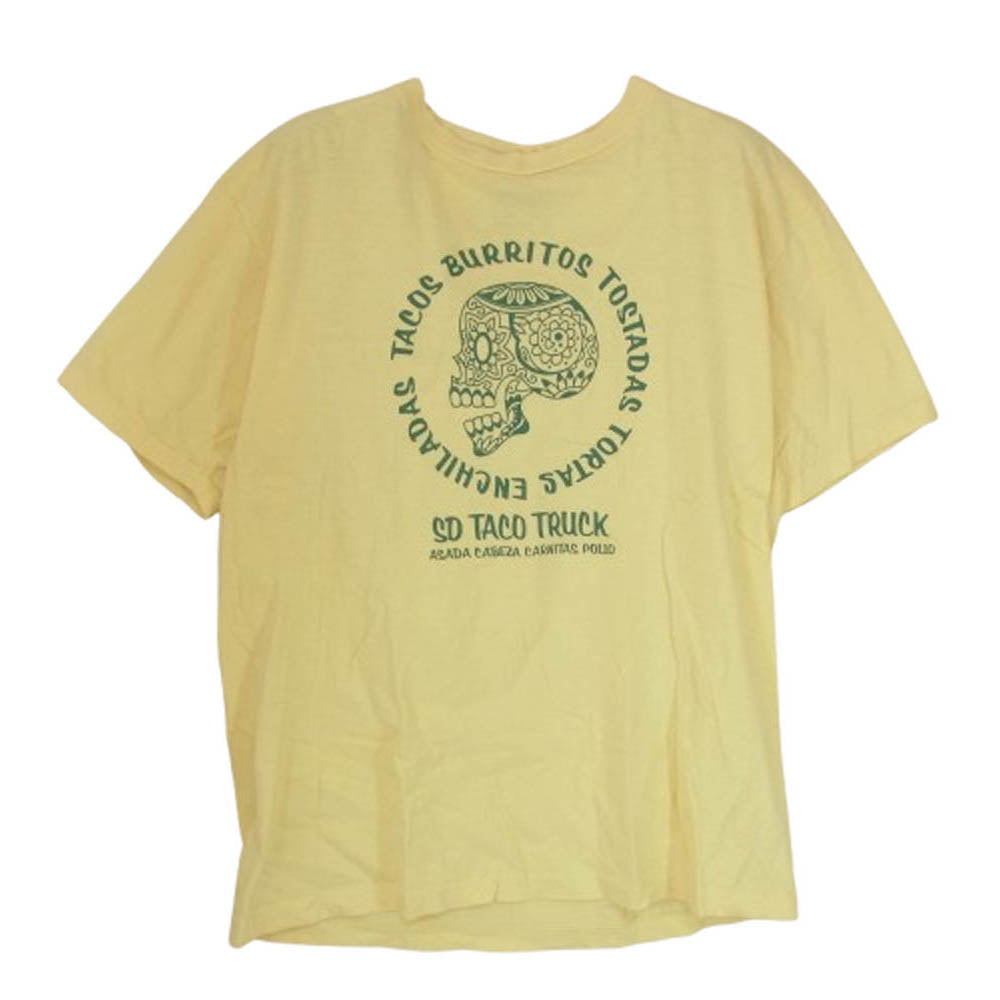 STANDARD CALIFORNIA スタンダードカリフォルニア スカル ロゴ 半袖 Tシャツ イエロー系 L【中古】
