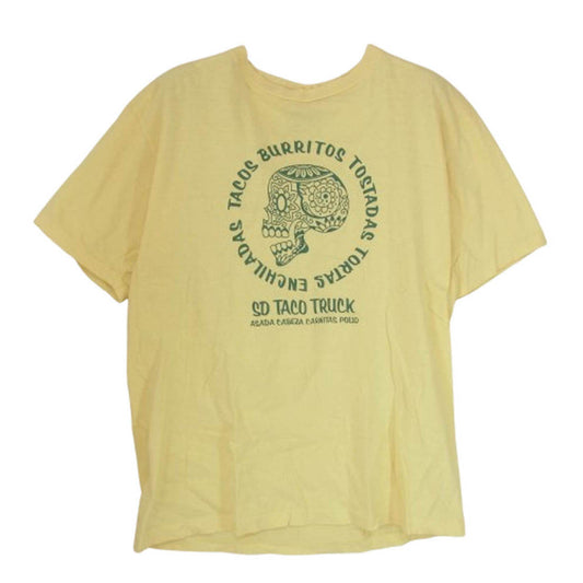 STANDARD CALIFORNIA スタンダードカリフォルニア スカル ロゴ 半袖 Tシャツ イエロー系 L【中古】