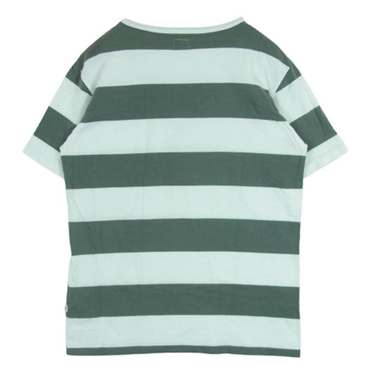 STANDARD CALIFORNIA スタンダードカリフォルニア ボーダー ポケット 半袖 Tシャツ ホワイト系 グレイッシュグリーン系 L【中古】