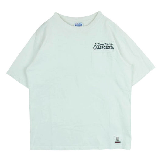 STANDARD CALIFORNIA スタンダードカリフォルニア STANDARD 胸ロゴ ポケット 半袖 Tシャツ コットン ホワイト系 M 38 - 40【中古】