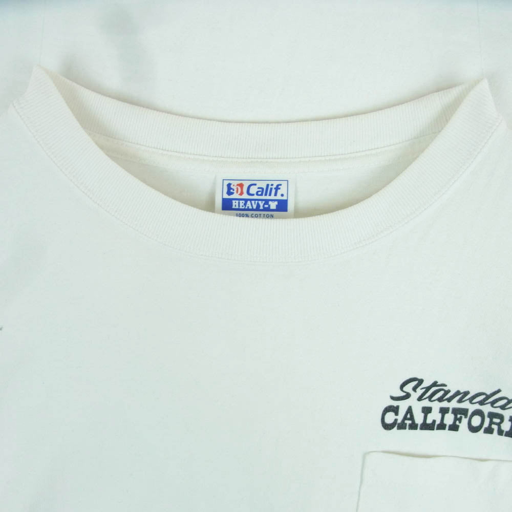 STANDARD CALIFORNIA スタンダードカリフォルニア STANDARD 胸ロゴ ポケット 半袖 Tシャツ コットン ホワイト系 M 38 - 40【中古】