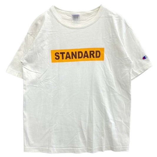 Champion チャンピオン STANDARD ボックス ロゴ 半袖 Tシャツ ホワイト ホワイト系 L【中古】