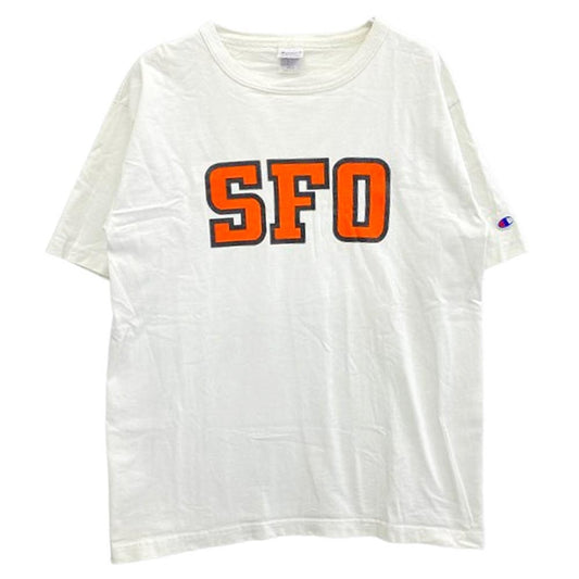 Champion チャンピオン SFO ロゴ 半袖 Tシャツ ホワイト ホワイト系 L【中古】