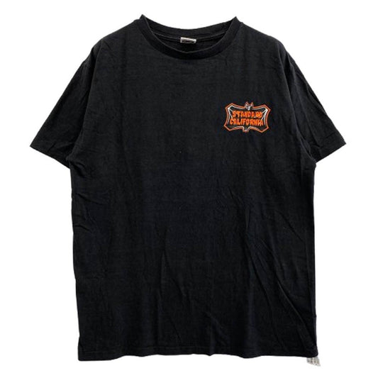 STANDARD CALIFORNIA スタンダードカリフォルニア 胸元 STANDARD CALIFORNIA コウモリ ロゴ 半袖 Tシャツ ブラック ブラック系 L【中古】
