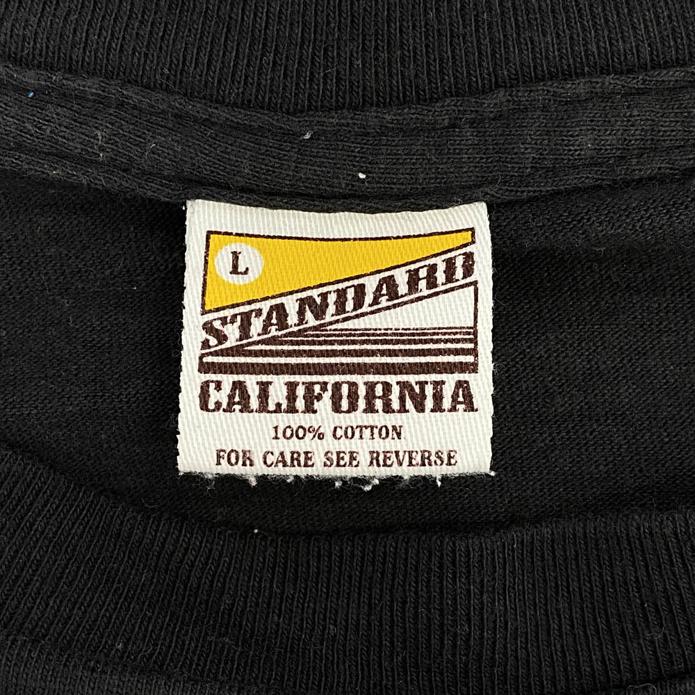 STANDARD CALIFORNIA スタンダードカリフォルニア 胸元 STANDARD CALIFORNIA コウモリ ロゴ 半袖 Tシャツ ブラック ブラック系 L【中古】