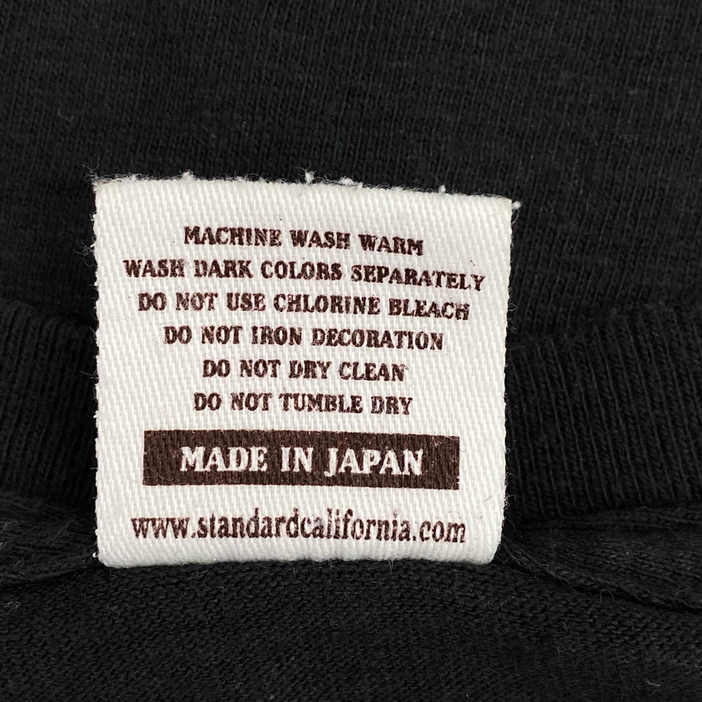 STANDARD CALIFORNIA スタンダードカリフォルニア 胸元 STANDARD CALIFORNIA コウモリ ロゴ 半袖 Tシャツ ブラック ブラック系 L【中古】