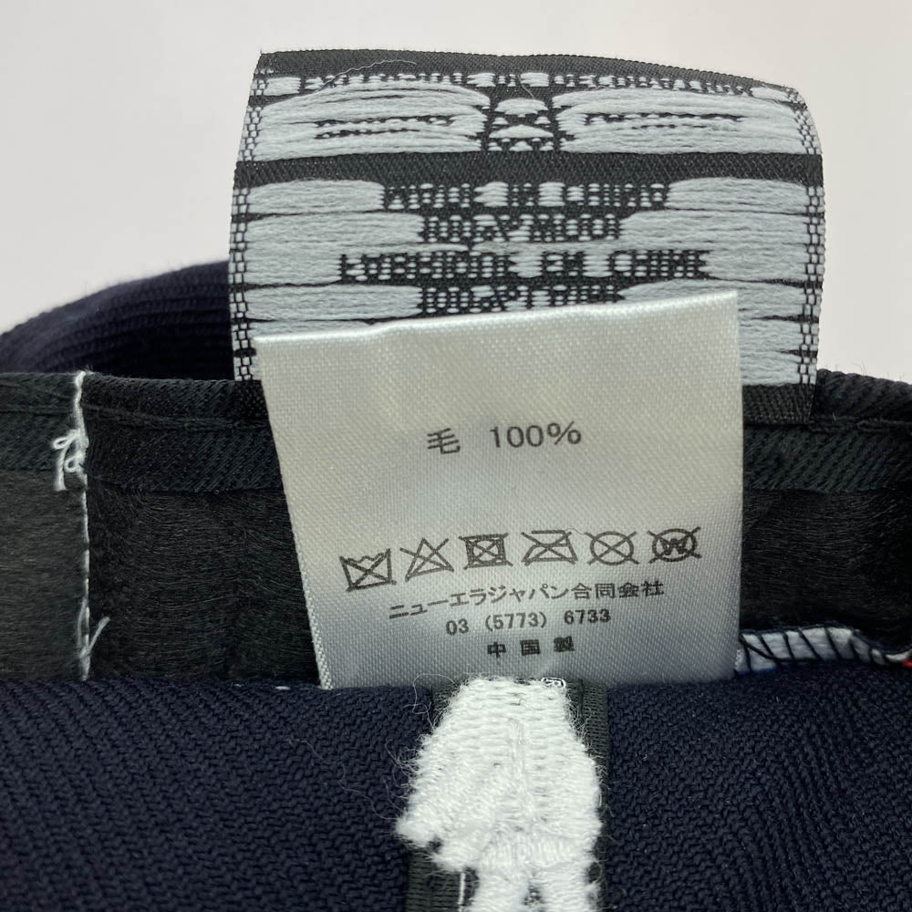 STANDARD CALIFORNIA スタンダードカリフォルニア NEW ERA ニューエラ SD アメリカ国旗 刺繍 ロゴ つば赤 帽子 ネイビー系 レッド系 59.6cm【中古】