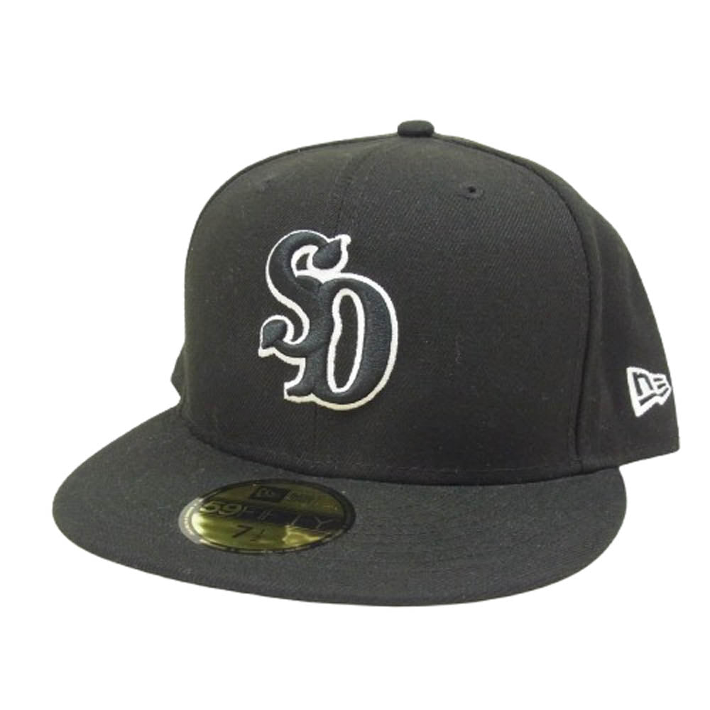 STANDARD CALIFORNIA スタンダードカリフォルニア NEW ERA ニューエラ SD フチ白 ロゴ 帽子 ブラック系 7 1/2【中古】