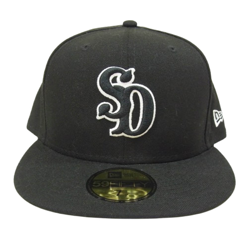 STANDARD CALIFORNIA スタンダードカリフォルニア NEW ERA ニューエラ SD フチ白 ロゴ 帽子 ブラック系 7 1/2【中古】