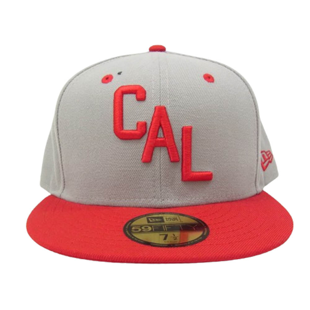 STANDARD CALIFORNIA スタンダードカリフォルニア NEW ERA ニューエラ CAL ロゴ つば赤 帽子 グレー系【中古】