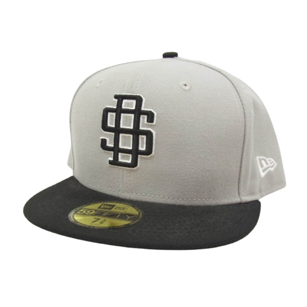 STANDARD CALIFORNIA スタンダードカリフォルニア NEW ERA ニューエラ SD ロゴ つば黒 帽子 グレー系 7 3/8【中古】