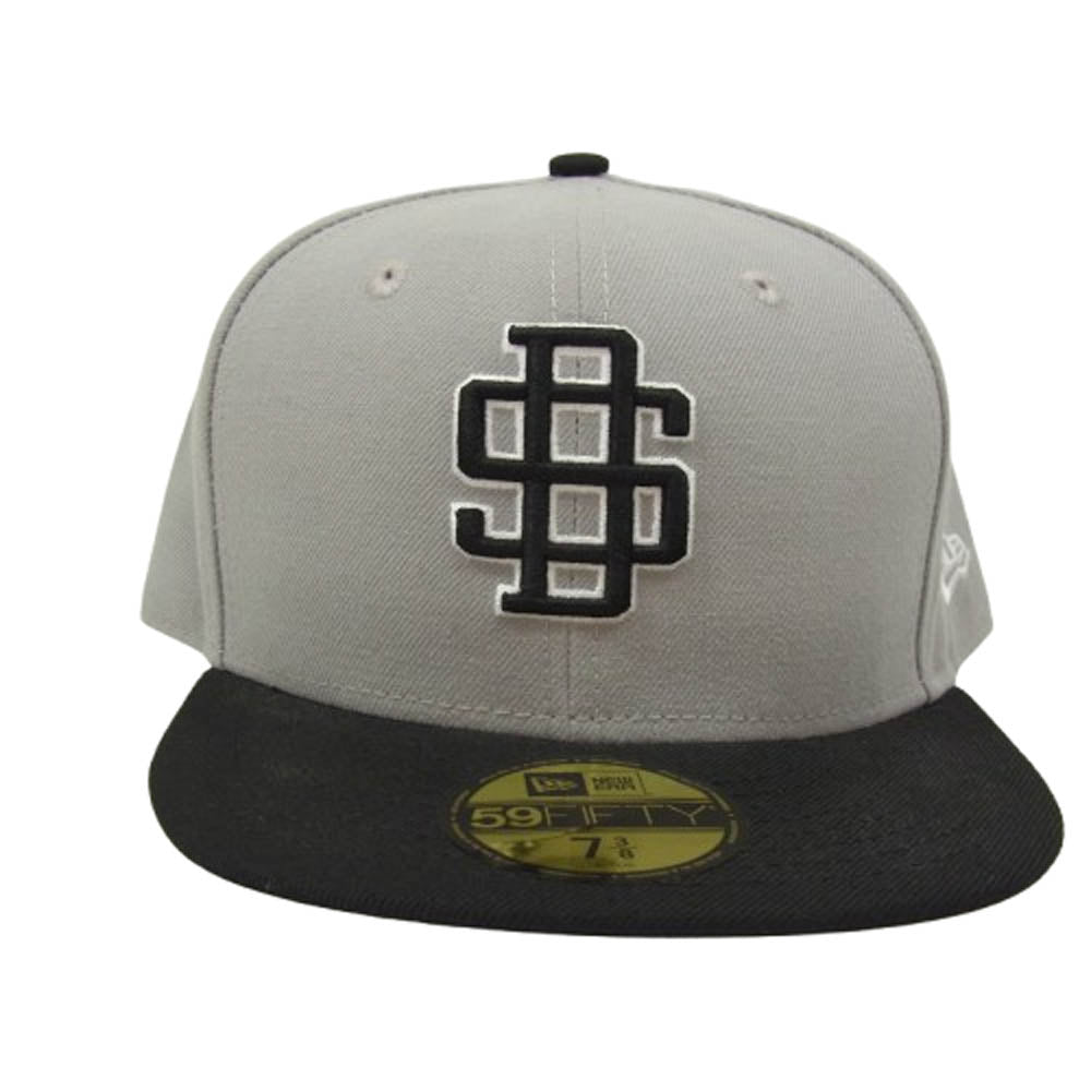STANDARD CALIFORNIA スタンダードカリフォルニア NEW ERA ニューエラ SD ロゴ つば黒 帽子 グレー系 7 3/8【中古】