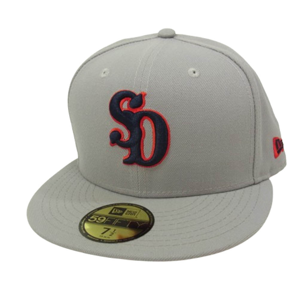 STANDARD CALIFORNIA スタンダードカリフォルニア NEW ERA ニューエラ SD フチ赤 ロゴ 帽子 グレー系 7 1/2【中古】
