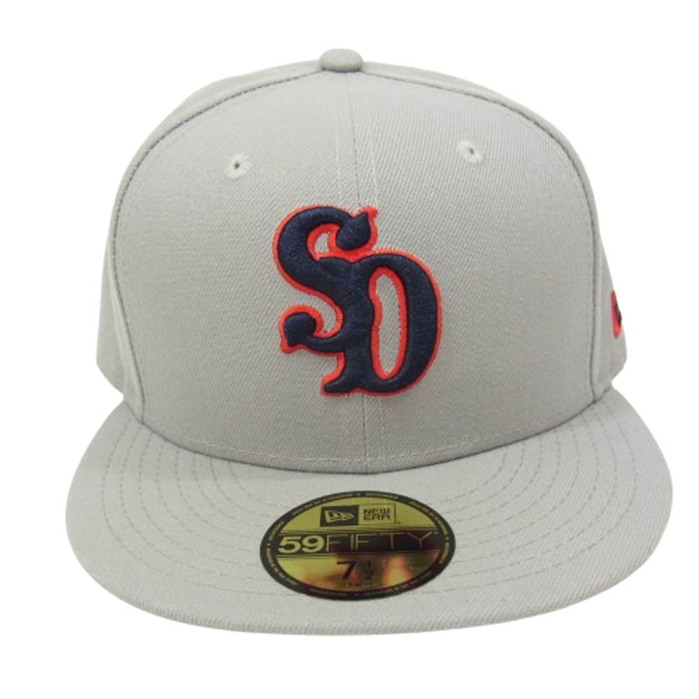 STANDARD CALIFORNIA スタンダードカリフォルニア NEW ERA ニューエラ SD フチ赤 ロゴ 帽子 グレー系 7 1/2【中古】