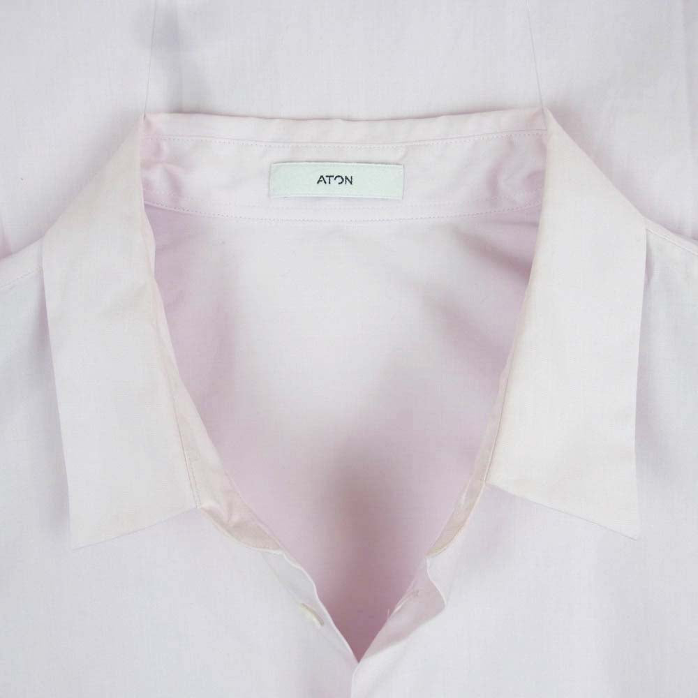 ATON エイトン 8003794 GIZA BROAD STANDARD SHIRTS スタンダード 長袖 シャツ コットン 日本製 ピンク系 06【中古】