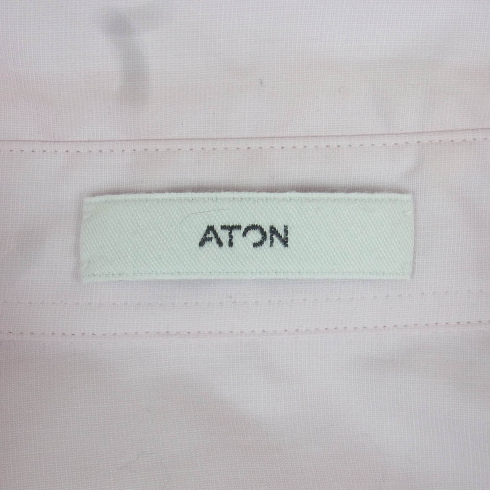 ATON エイトン 8003794 GIZA BROAD STANDARD SHIRTS スタンダード 長袖 シャツ コットン 日本製 ピンク系 06【中古】