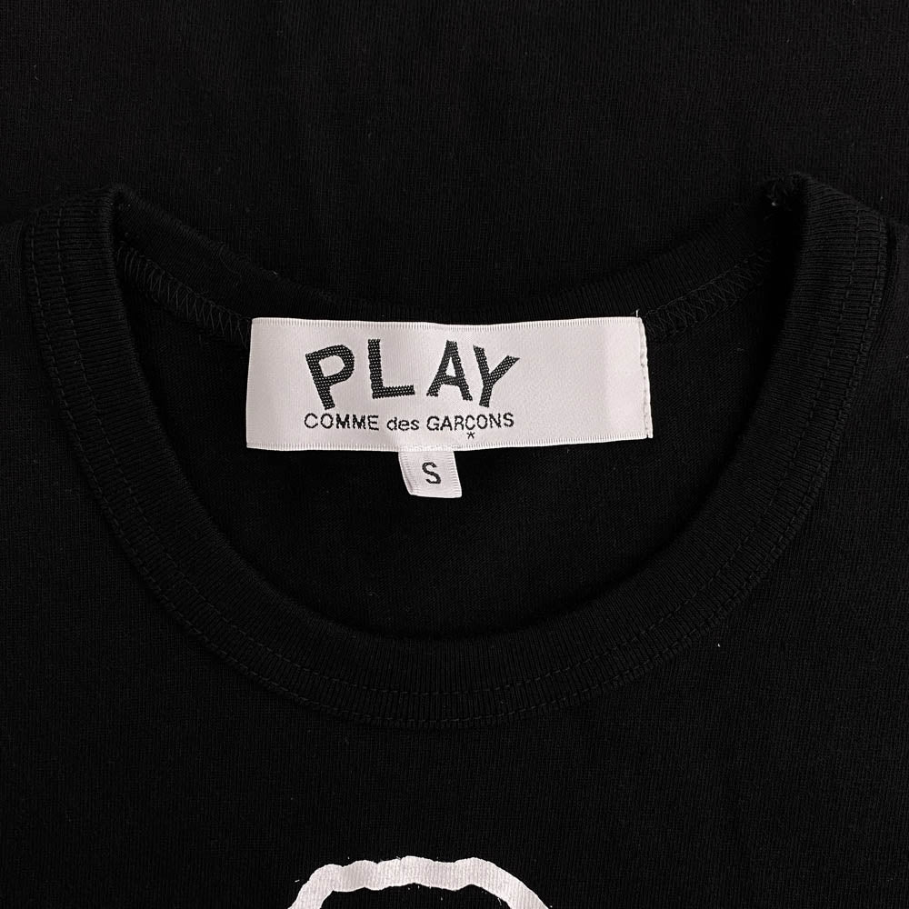 PLAY COMME des GARCONS プレイコムデギャルソン 25SS AX-T114 AD2025/3 AX-T114 OUTLINE HEART TEE ハート ロゴ 半袖 Tシャツ　 ブラック系 S【美品】【中古】