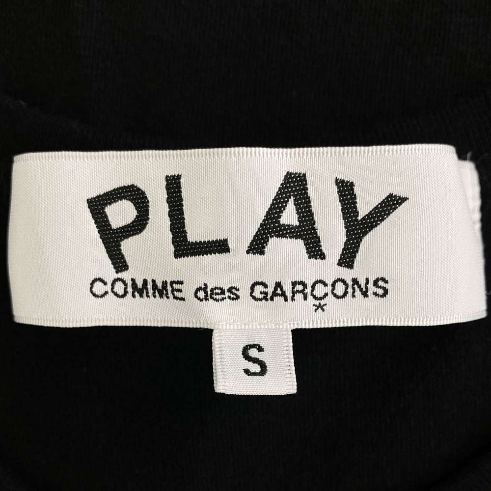PLAY COMME des GARCONS プレイコムデギャルソン 25SS AX-T114 AD2025/3 AX-T114 OUTLINE HEART TEE ハート ロゴ 半袖 Tシャツ　 ブラック系 S【美品】【中古】