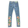 OFF-WHITE オフホワイト OWCE006S7149198 VIRGIL ABLOH期 DENIM LABEL デニムレーベル 花柄 スキニー デニム パンツ インディゴブルー系 25【中古】