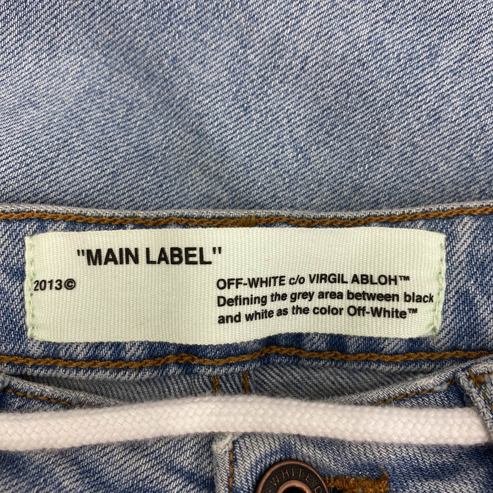 OFF-WHITE オフホワイト OWCE006S7149198 VIRGIL ABLOH期 DENIM LABEL デニムレーベル 花柄 スキニー デニム パンツ インディゴブルー系 25【中古】
