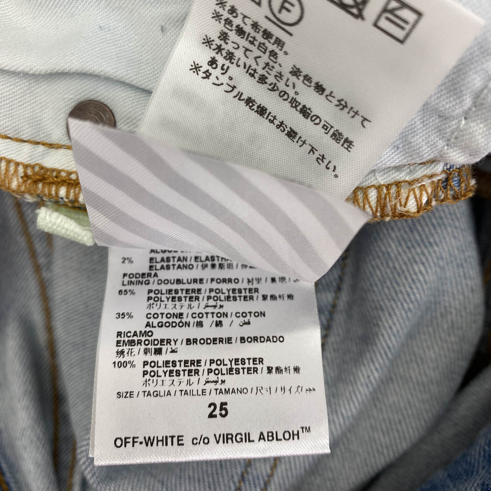OFF-WHITE オフホワイト OWCE006S7149198 VIRGIL ABLOH期 DENIM LABEL デニムレーベル 花柄 スキニー デニム パンツ インディゴブルー系 25【中古】