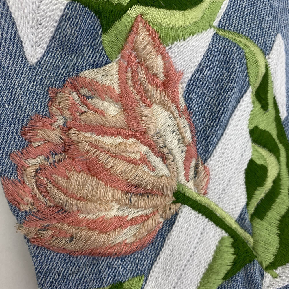 OFF-WHITE オフホワイト OWCE006S7149198 VIRGIL ABLOH期 DENIM LABEL デニムレーベル 花柄 スキニー デニム パンツ インディゴブルー系 25【中古】