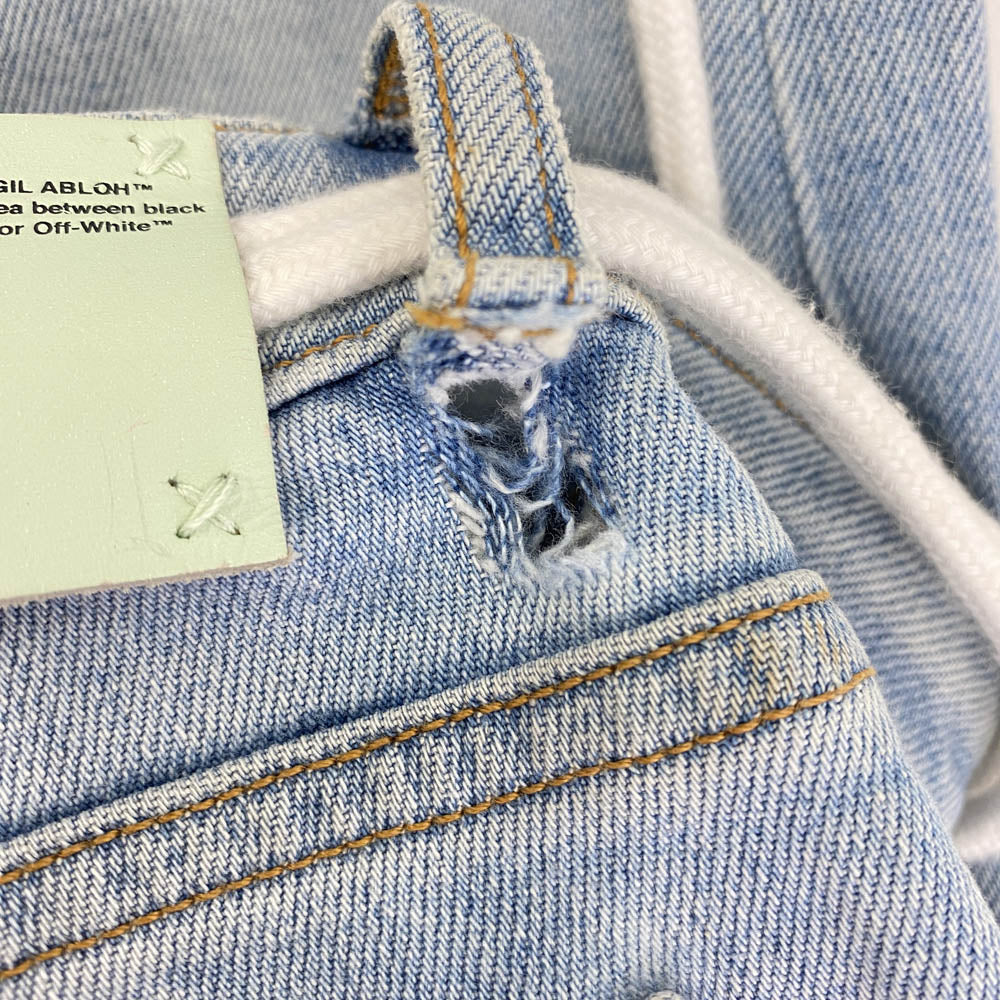 OFF-WHITE オフホワイト OWCE006S7149198 VIRGIL ABLOH期 DENIM LABEL デニムレーベル 花柄 スキニー デニム パンツ インディゴブルー系 25【中古】