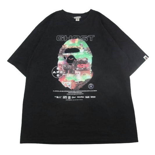 A BATHING APE アベイシングエイプ 21SS 001TEH301075X Ghost 2 Relaxed Fit Tee プリント Tシャツ ブラック系 L【中古】