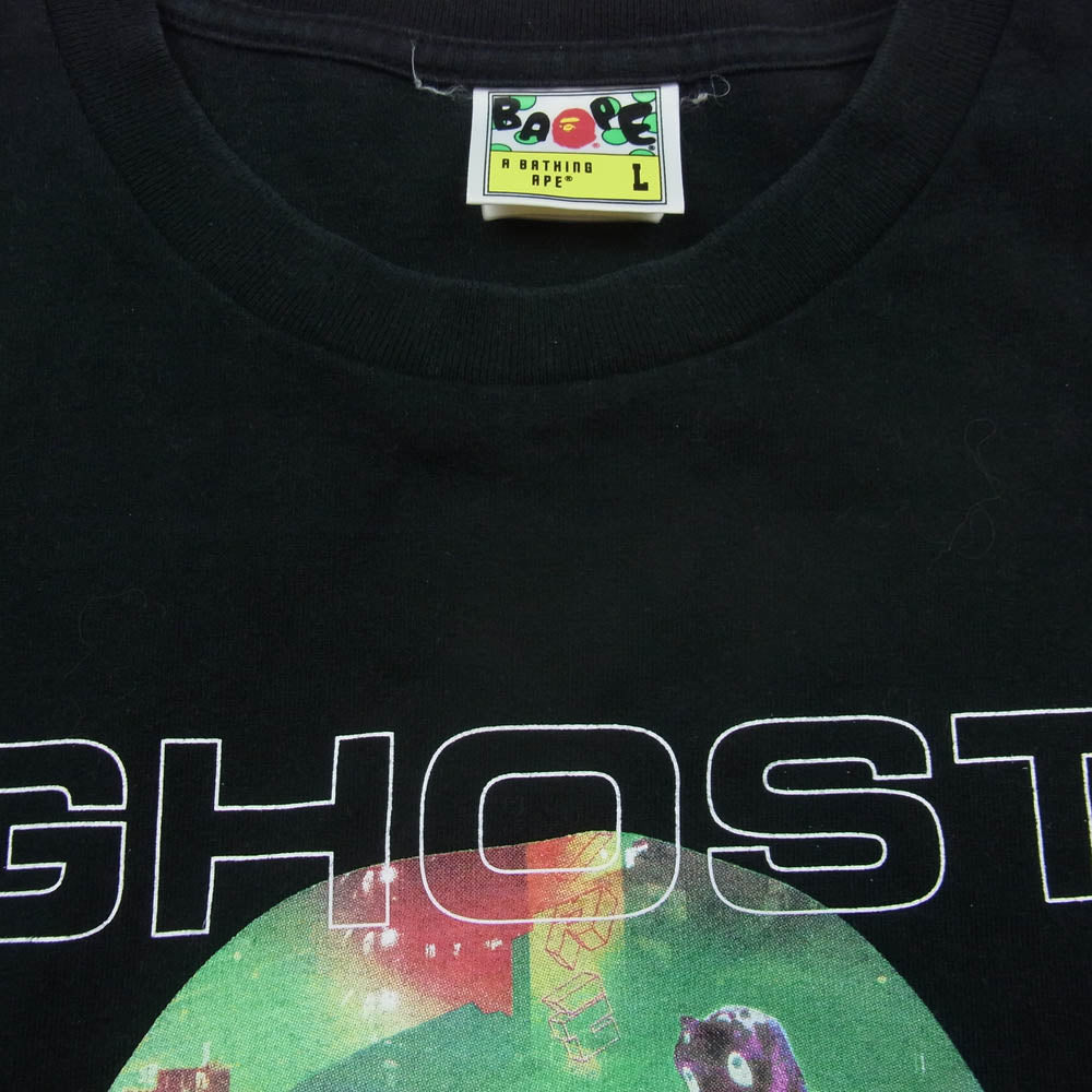 A BATHING APE アベイシングエイプ 21SS 001TEH301075X Ghost 2 Relaxed Fit Tee プリント Tシャツ ブラック系 L【中古】