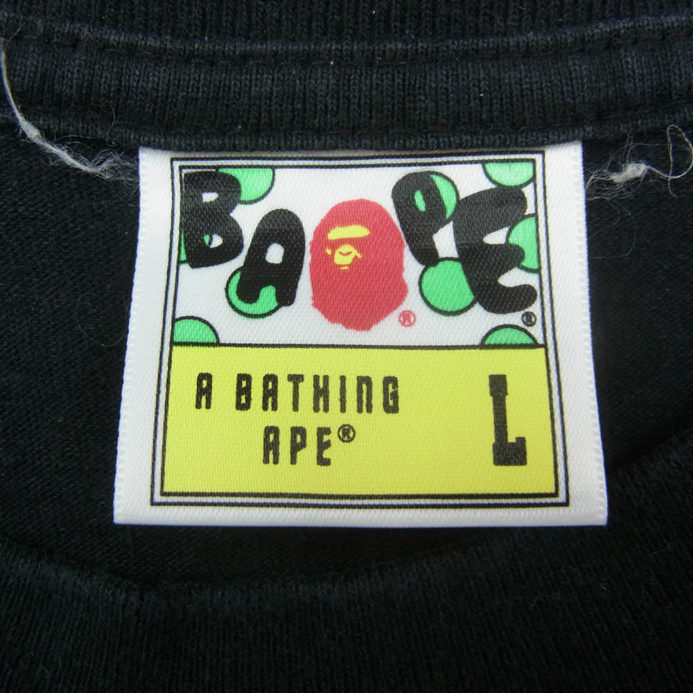 A BATHING APE アベイシングエイプ 21SS 001TEH301075X Ghost 2 Relaxed Fit Tee プリント Tシャツ ブラック系 L【中古】