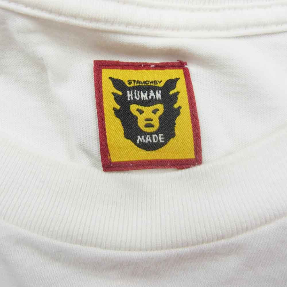 HUMAN MADE ヒューマンメイド DAILY S/S T-SHIRT ハート ロゴ プリント デイリー 半袖 Tシャツ ホワイト系 L【中古】