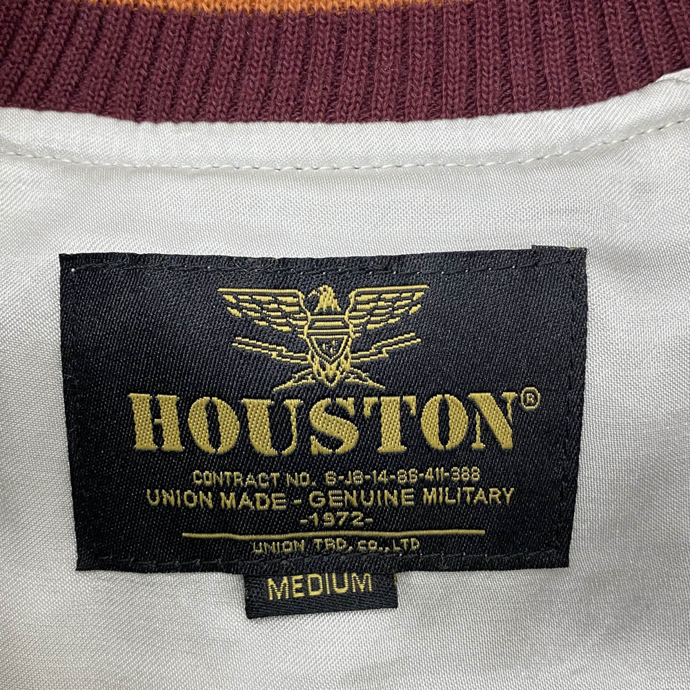 HOUSTON ヒューストン 51392 QUILTING RAYON SOUVENIR JACKET キルティング レーヨン スーベニア ジャケット スカジャン ネイビー系 M【極上美品】【中古】