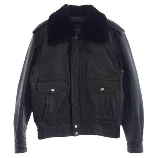 KADOYA カドヤ K'S LEATHER BBJ-2 G-1 レザー フライト ボマー ジャケット ブラック系 L【中古】